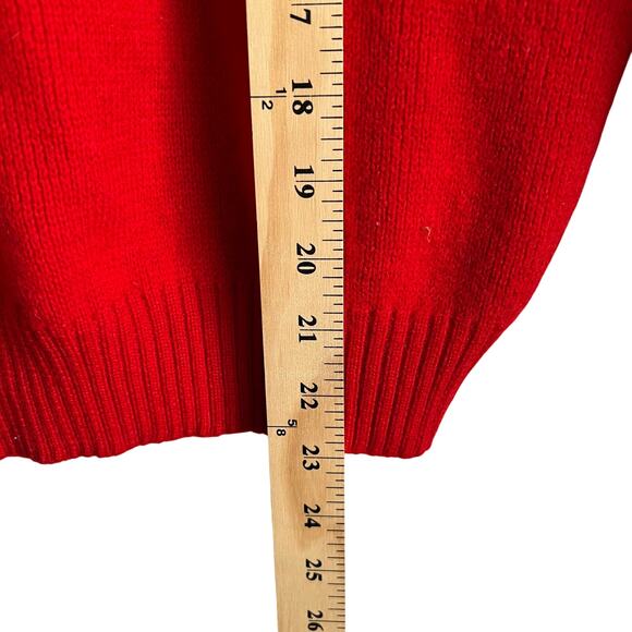 Rare Vintage Sigi Scheiber Crest Pure Wool Premium Knit Red Sweater Med 18x23 - Picture 7 of 7